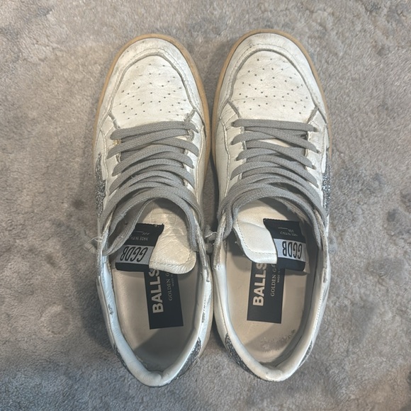Golden Goose Women's Ball Star Sneakers - White and Glitter - Picture 2 of 6
